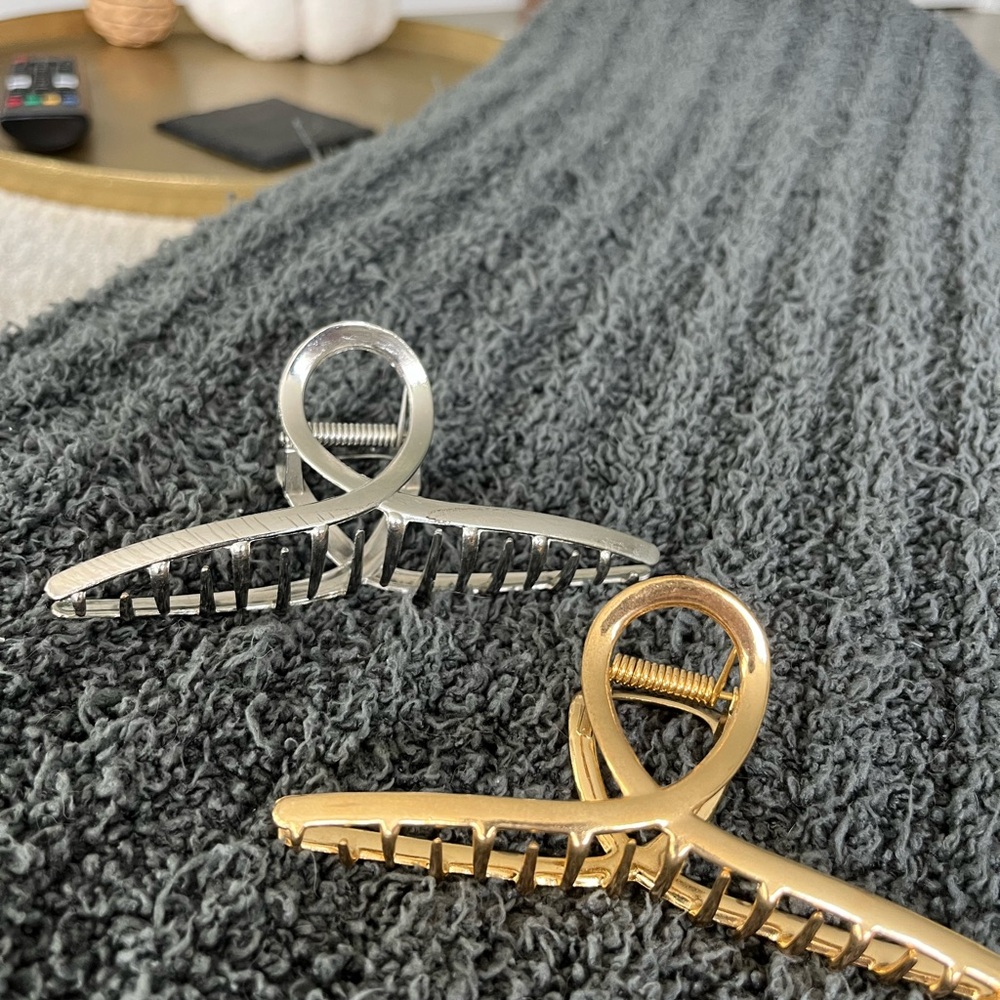Elegant Silver and Gold Hair Clips